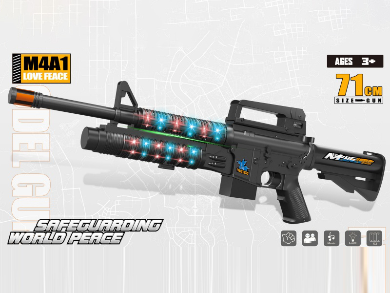 M4A1 Simulation Electric Gun With Light, Voice, Eight-Tone Gun, Voice Gun, Sound And Light Gun, Electric Gun