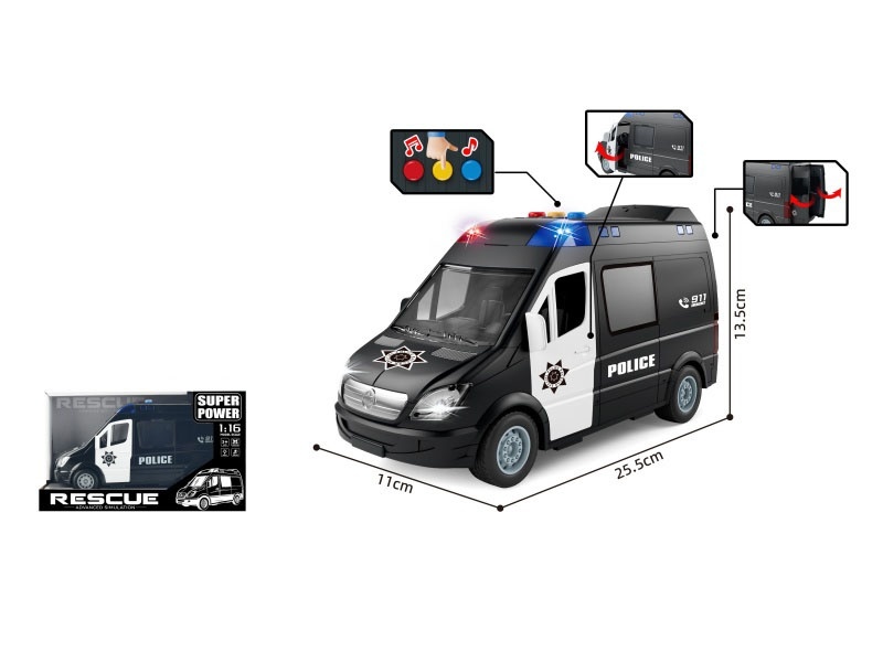 1:16 Inertial 911 Police Car (With Lights And Sound Effects)