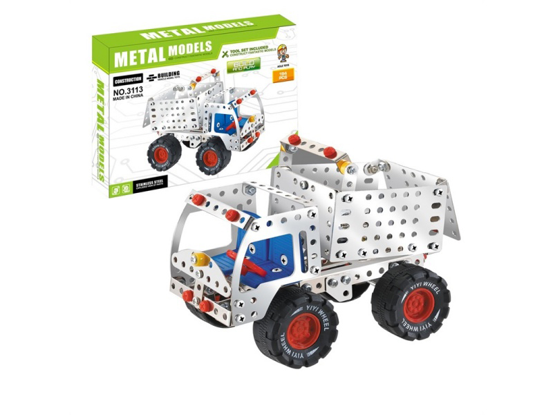 Metal Assembly Building Blocks - 194 Pieces For Engineering Vehicles