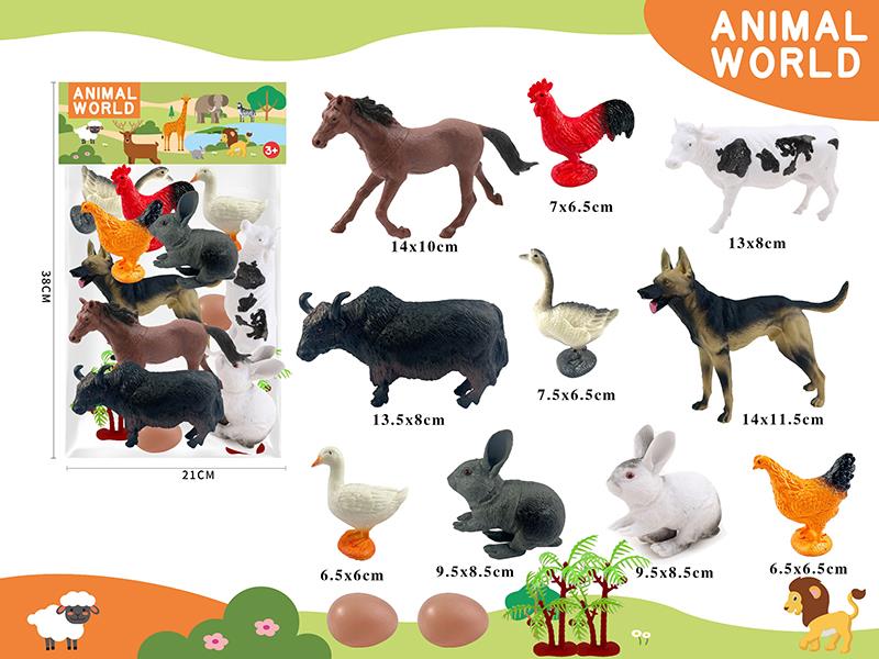 10 Farm Animals Set