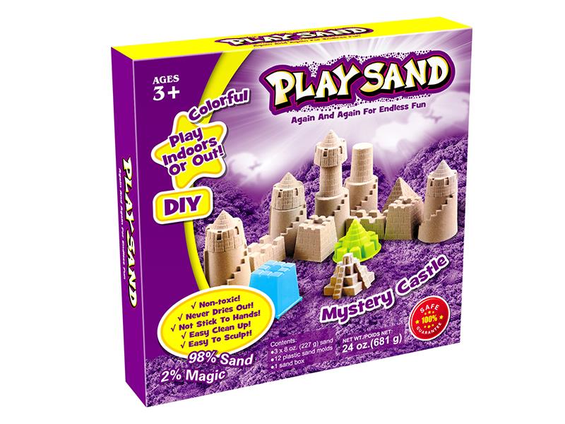 Castle Space Soil Play Set(681g Sand/3 Colors + Tray + Castle Accessorie Tools)