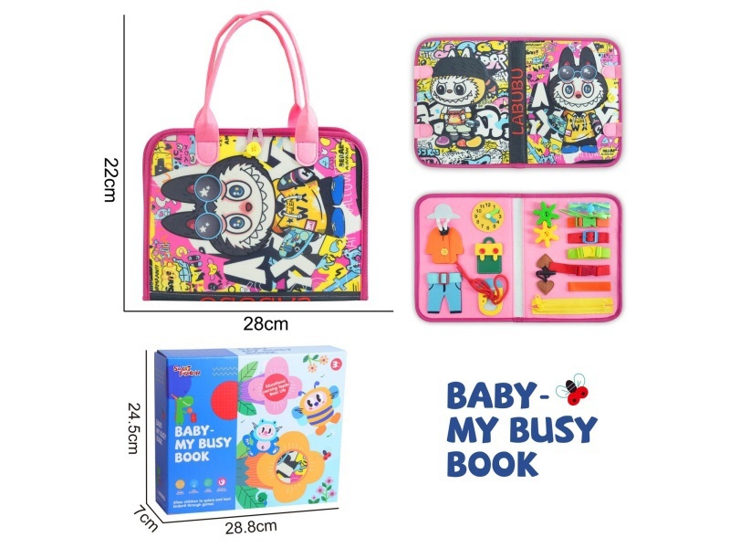 Montessori Early Childhood Education And Intelligence Development - Felt Pink Fabric Single-Page Busy Board