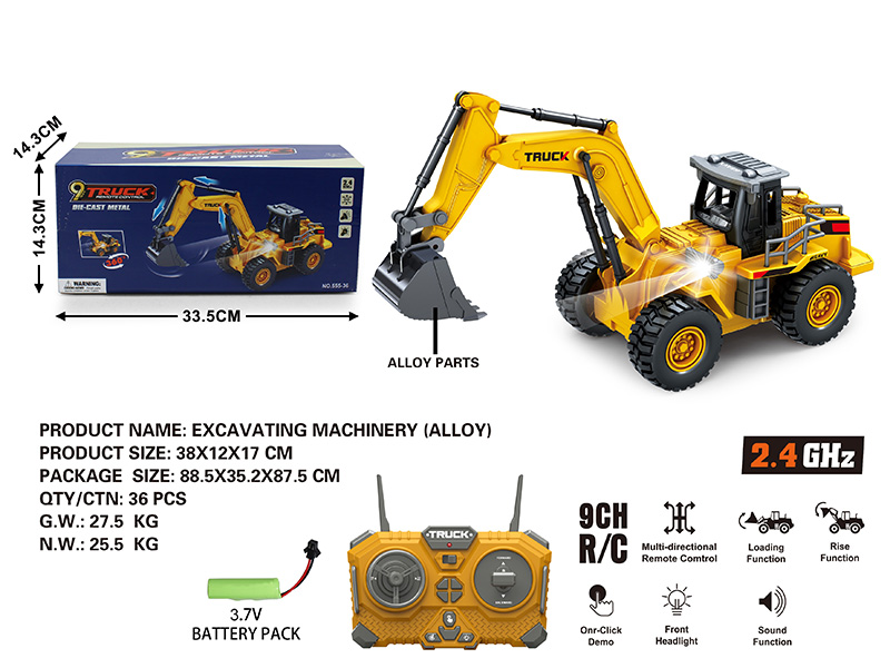 9CH Remote Control Alloy Excavator