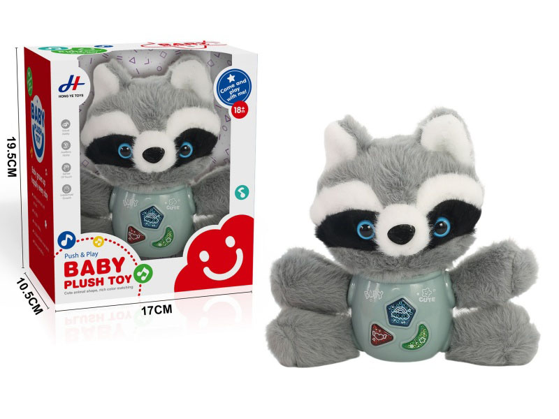 Sound, Light, Plush Raccoon