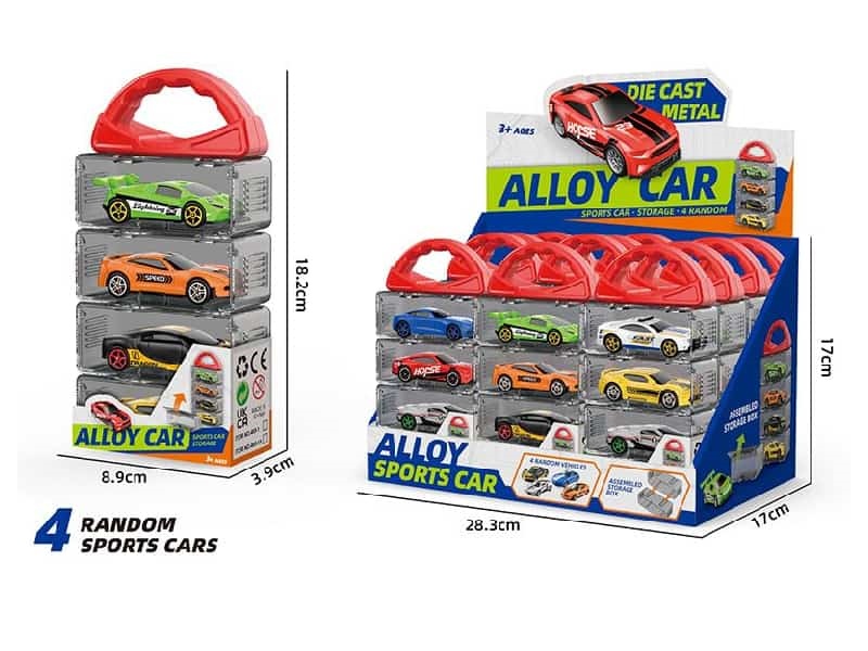 1:64 Slide Alloy Cars 4pcs(12PCS)