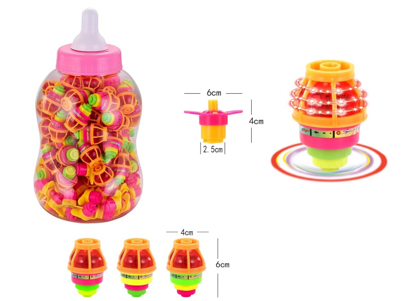 Windup Top Toy With Light