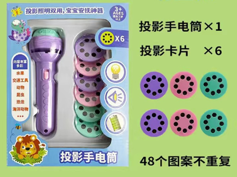 Projection Electric Torch Toy(1 Electric Torch, 6 Slides)
