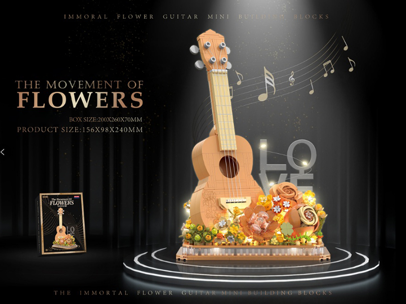 Flower Ukulele Building Blocks 909pcs