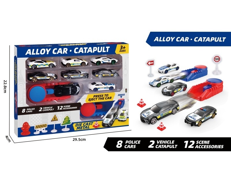 1:64 Catapult Sliding Alloy Police Car