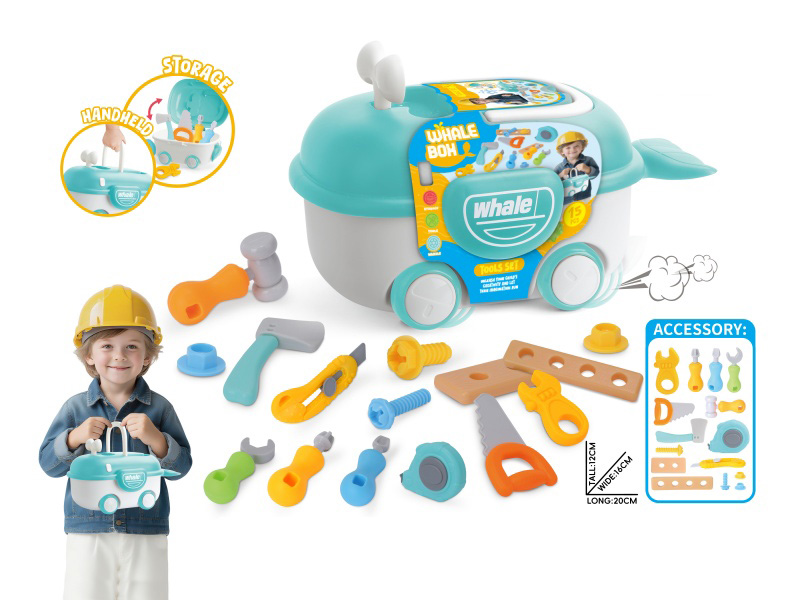 Play House Portable Storage Whale Car 2-In-1 (Tool Set)