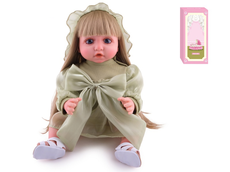 55cm Soft Plastic Reborn Doll(Wig Sheath) With Feeding-Bottle, Magnetic Pacifier, Diaper, Birth Card