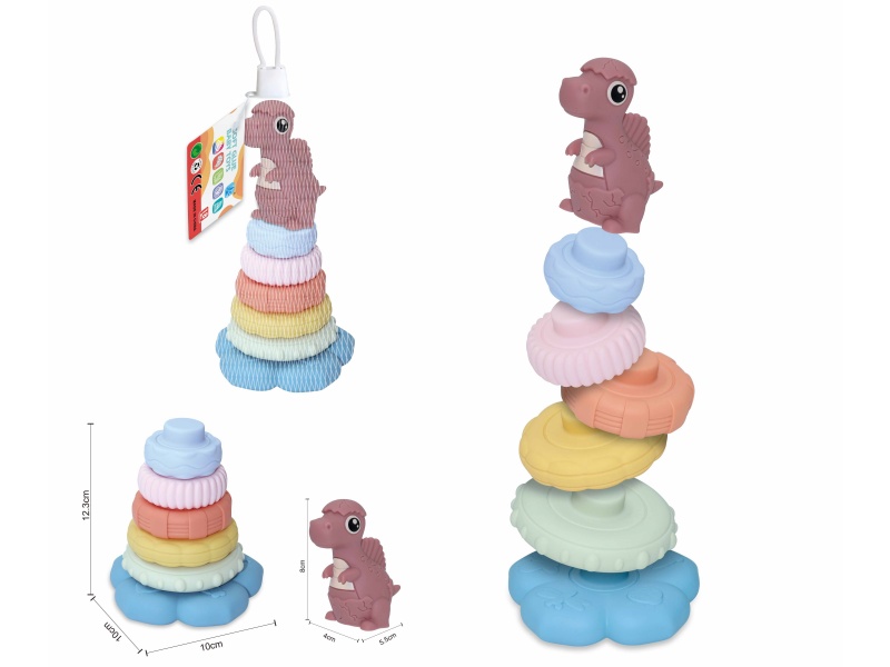 Soft Plastic Dinosaur Stacking Toy 7pcs
