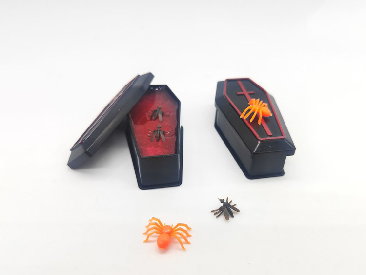 Slime Coffin, Halloween Snot Paste, Prank Toy Spider And Fly