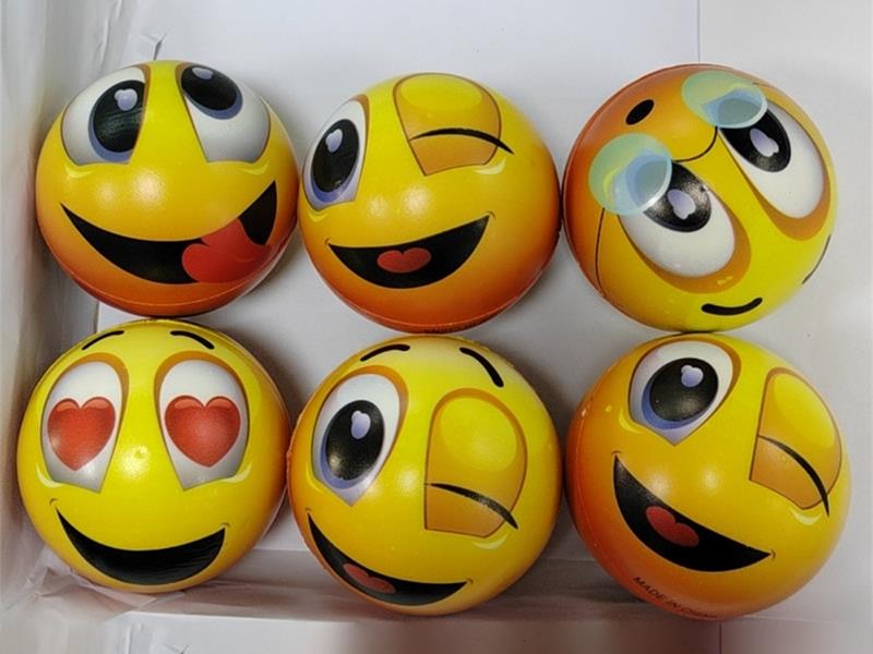 10cm Smiley Face PU Ball