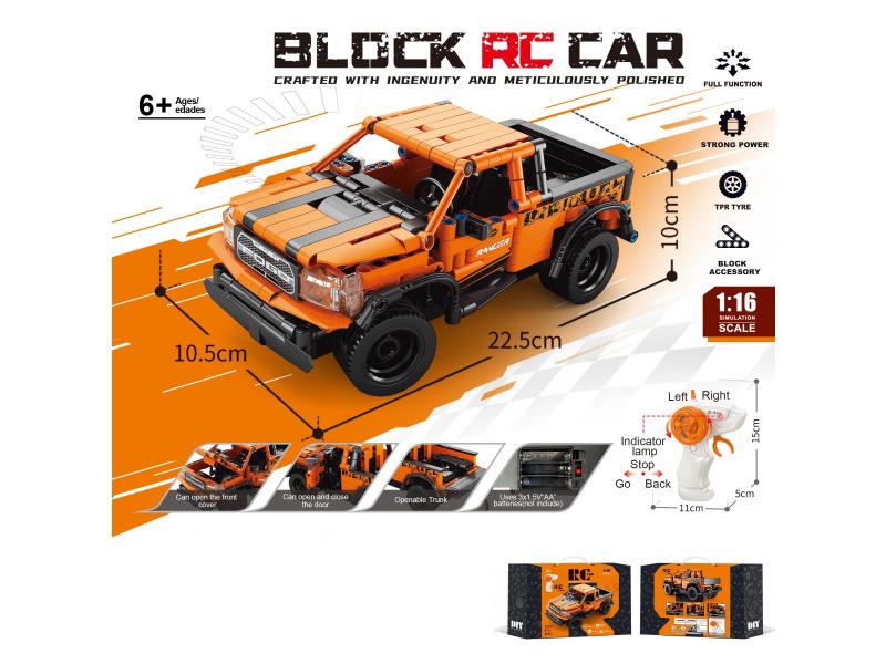 1:16 Block Remote Control Car - Ford Raptor (405Pcs) Not Included In The Battery
