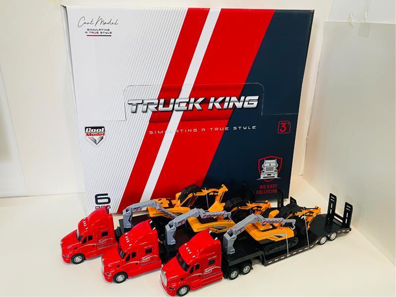 1:50 Pull Back Alloy Trailer With Slide Engineering Vehicle