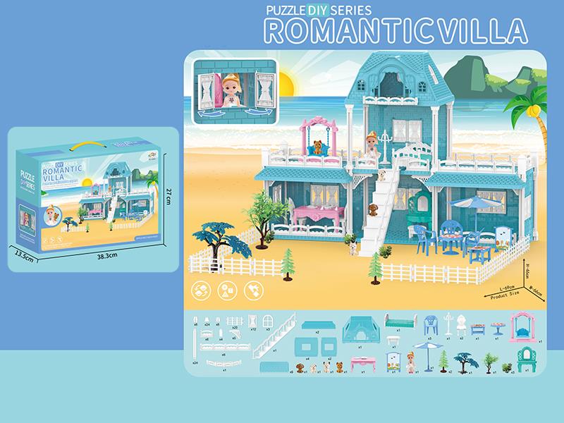 DIY Blue Villa Princess House