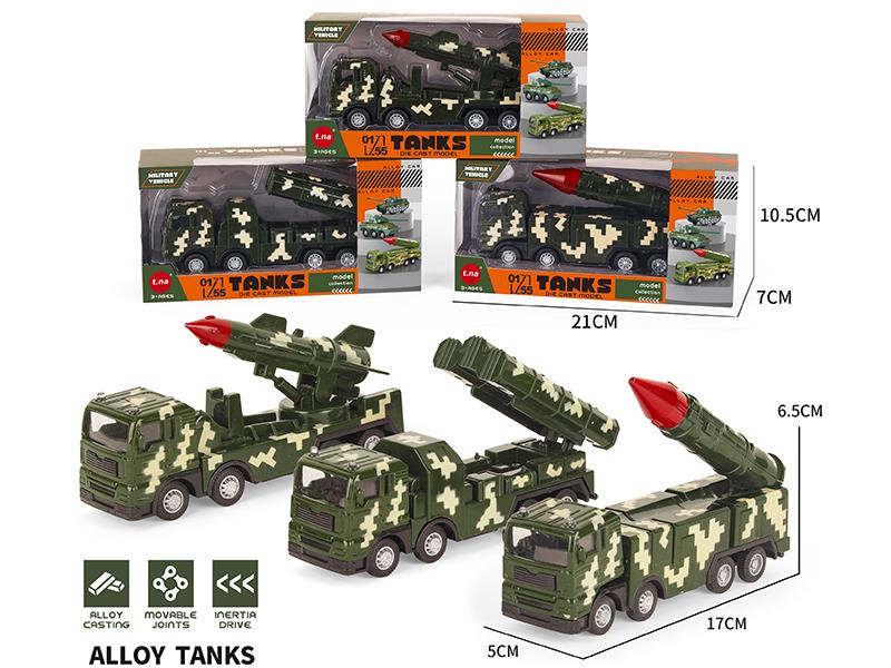 1:55 Friction Alloy Military Truck
