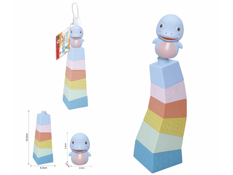 Soft Plastic Stacked Tower Finger Doll Set(Sea Animal) 7pcs