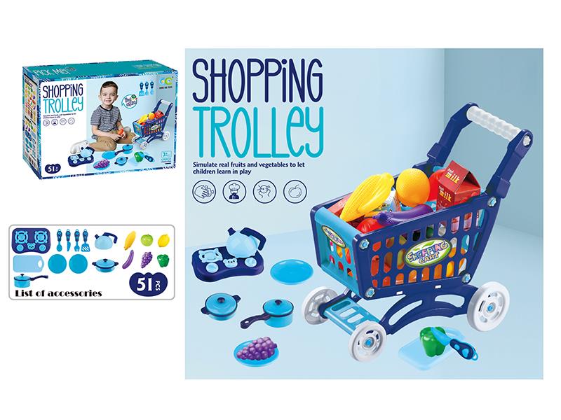 32CM Shopping Cart With Tableware Set