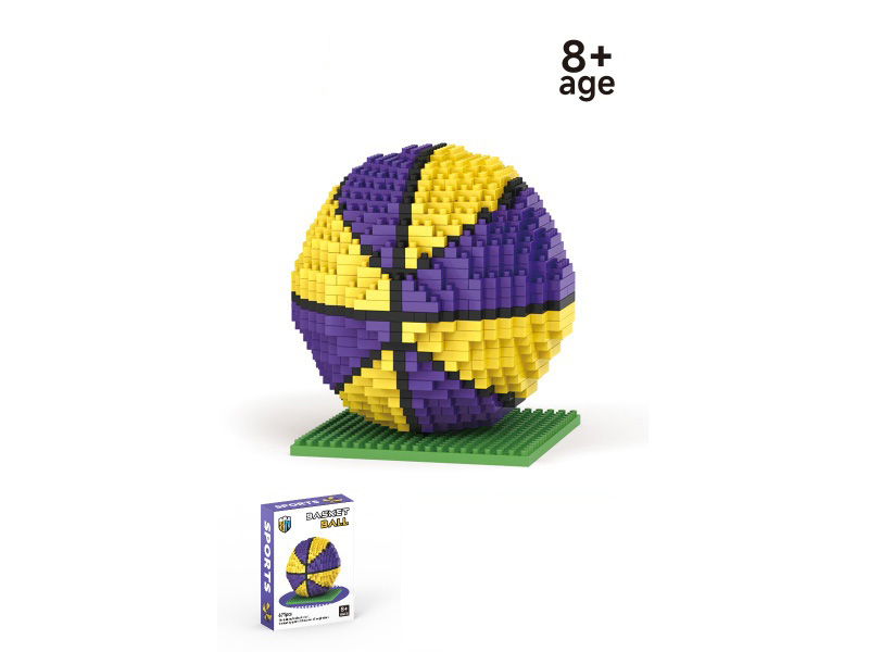 Purple Basketball Building Block Ball Series 671 Pieces
