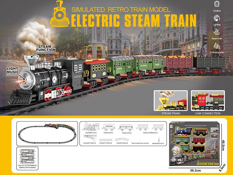 Simulated Retro Train Model Electric Steam Train Track