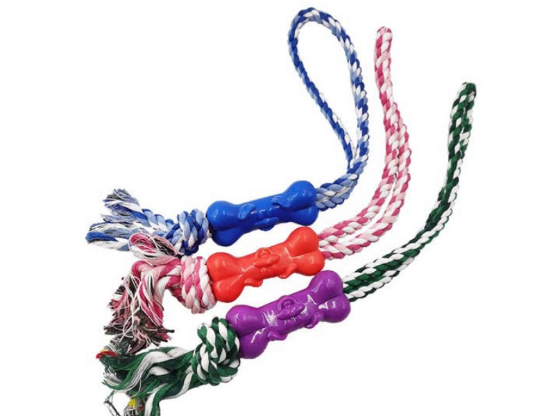 Double-Line Dog Face Bone Pet Toy