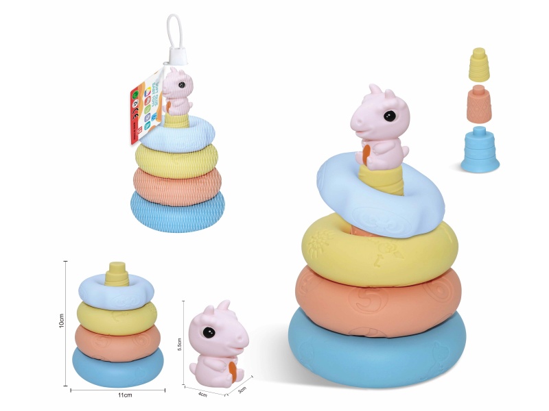 Soft Rubber Stacking Ring Finger Doll Set(Dinosaur) 8PCS