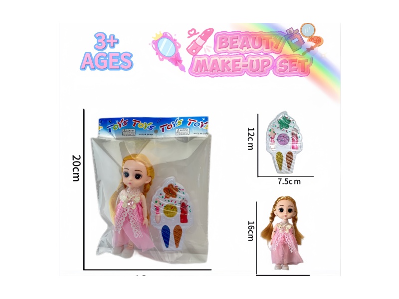 Children's makeup ice cream with 6-inch dolls