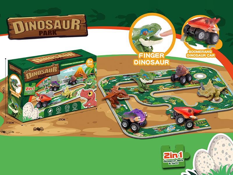 Finger Dinosaur Pull Back Car Puzzle Track Series