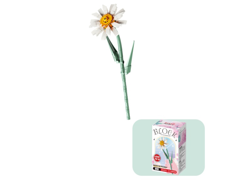 Building Blocks: 87 Pcs Of Small-Sized Building Block Flowers - Daisies