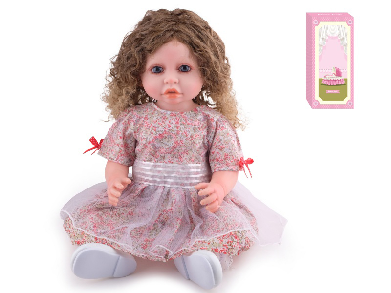 55cm Soft Plastic Reborn Doll(Wig Sheath) With Feeding-Bottle, Magnetic Pacifier, Diaper, Birth Card