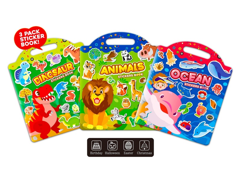 Jelly Sticker Book(Animals/Dinosaur/Ocean)