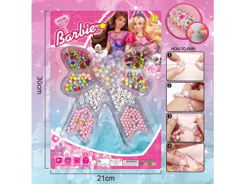 BaBy Diy Beaded Jewelry Bow With Multiple Colored Beaded Ribbons And 2 Threads