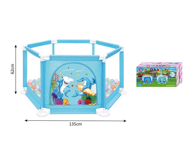 Light Blue Hexagonal Fence Ball Pool + 60 Balls