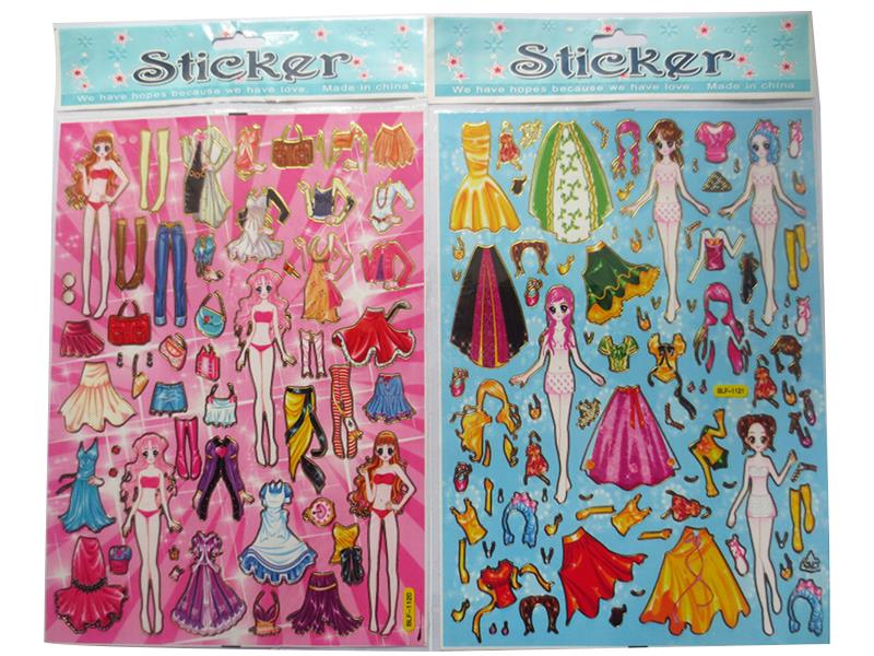 DIY Girl Dress Up Sticker