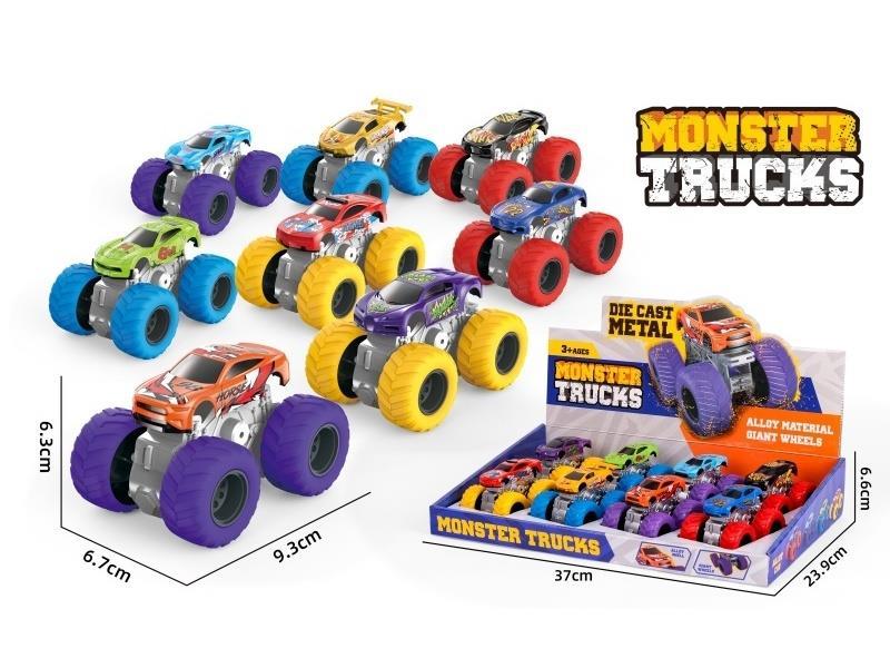 1:64 Large Wheel Double Inertia Alloy Vehicle (8 Models Mixed)