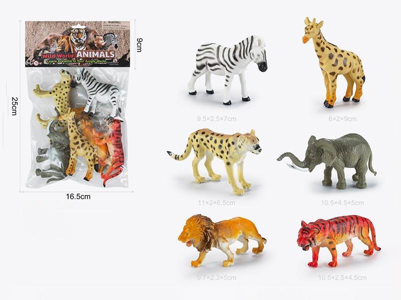 Wild Animals 4-4.5 Inches 6PCS