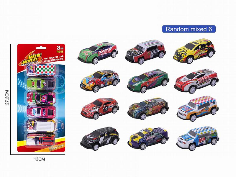 1:64 Slide Alloy Cars 6PCS