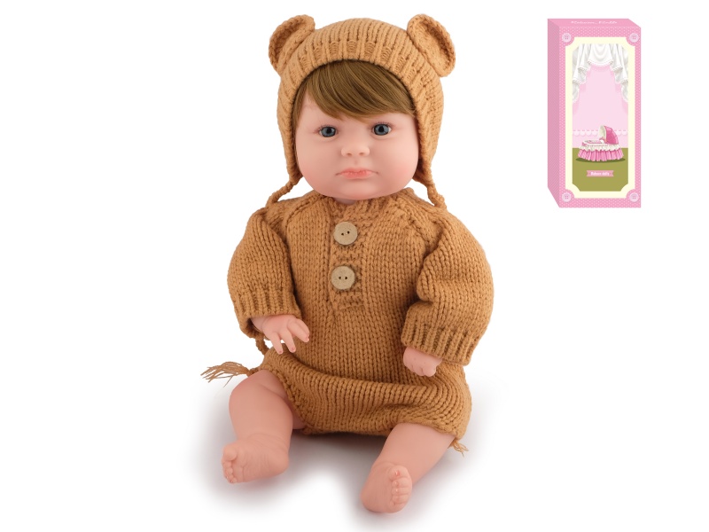 50cm Soft Plastic Reborn Doll(Wig Sheath)With Feeding-Bottle, Magnetic Pacifier, Diaper, Birth Card