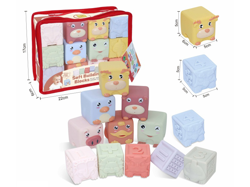 Animal & Dinosaur Numbers Soft Building Blocks 12PCS