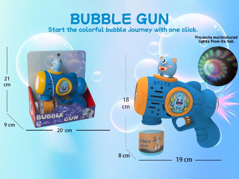 Monster Multi-Hole Automatic Bubble Gun (With Light) Rear Projection Light