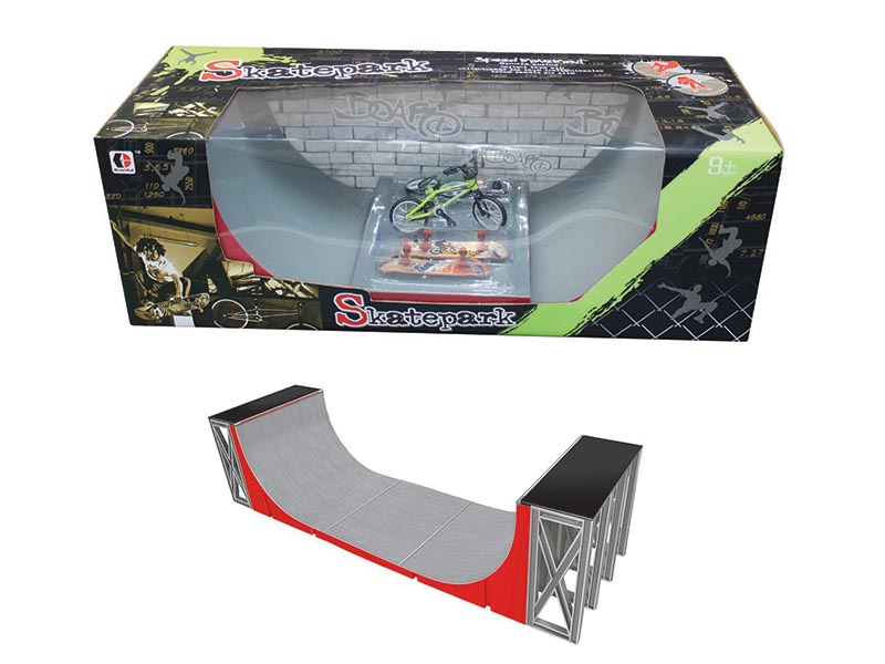 2PCS Finger Skateboard + Bike Skate Park Set