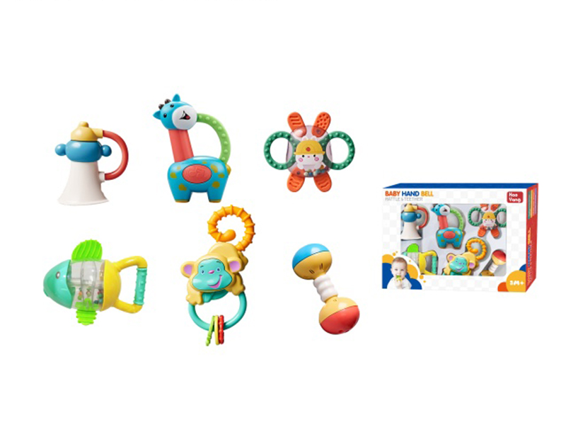 Baby Teether Rattle Set 6pcs