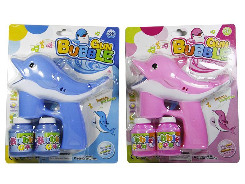 Solid Color Dolphin Bubble Gun With Flash Light