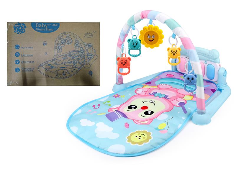 Squirrel Theme Baby Pedal Piano Fitness Blanket(Blue)