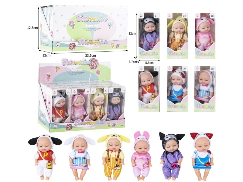 4-Inch Solid Sleeping Dolls (12-Piece Set)