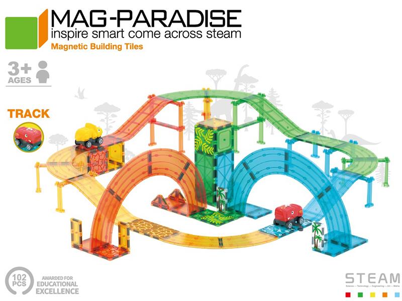 Dinosaur Rail Car Magnetic Building Blocks 102pcs