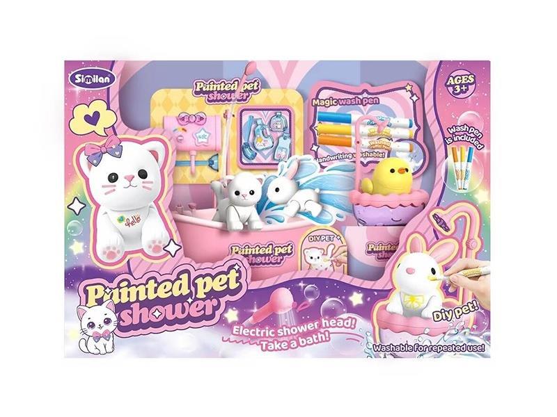 Cute Pet Electric Bathroom (DIY With 3 Small Animals + 3 Super Washing Pens)