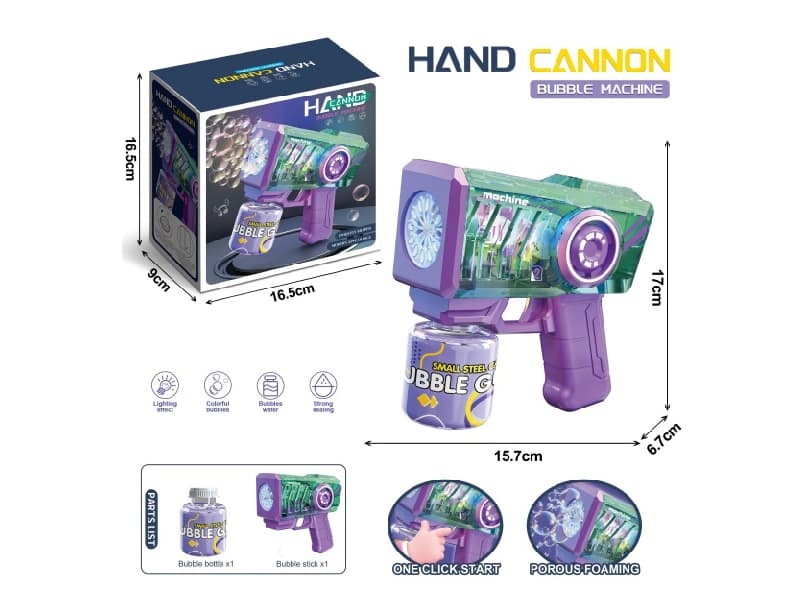 Mechanical Bubble Gun (1 Bottle Of 90ml Bubble Water)